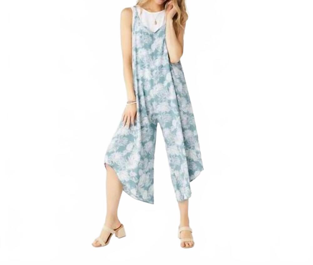 NEW COCO + CARMEN christy casual romper in blue surf white